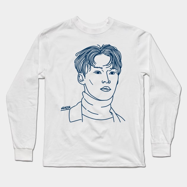 MINGYU SEVENTEEN KPOP FANART Long Sleeve T-Shirt by ArtByAzizah